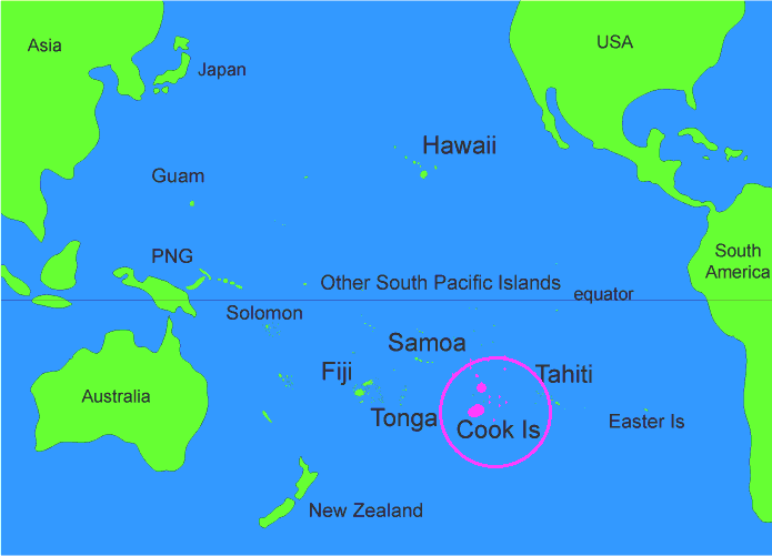 iles cook carte monde